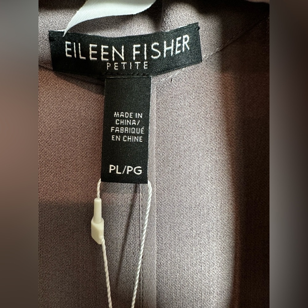 Eileen Fisher lavender Open silk Front Cardigan - Picture 3 of 7